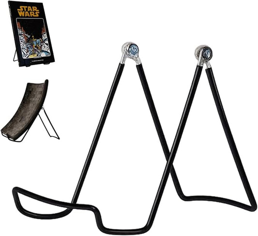 KINGDOM SOLUTIONS MADE IN USA 48-Pack Adjustable Black Metal Easels - Book Stand - Sturdy Plate Stand for Art, Pictures, Books, Frames - Unique on the Market
