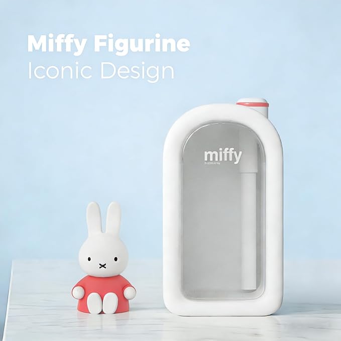 Mipow X Miffy Cool Mist Humidifier - Ultrasonic Quiet Humidifier, Mini Cute Humidifier with Night Light, 380ml for Bedroom, App-Controlled RGB Light (2.0 Plus-Version) - Pink