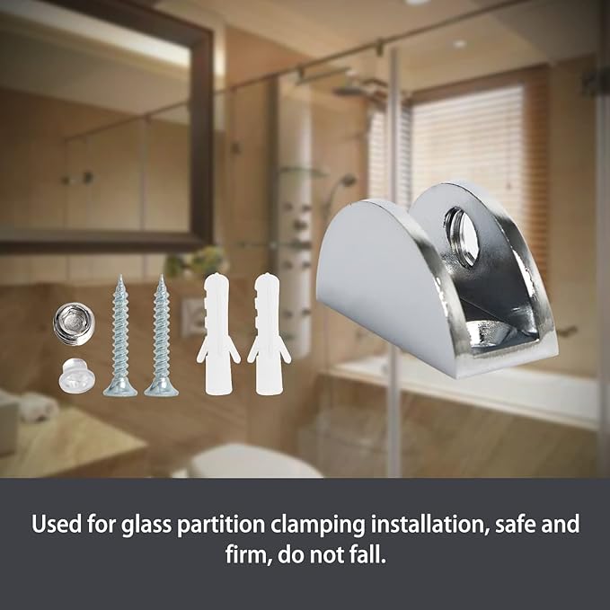 Aopin Glass Shelf Bracket Glass Clamp Holder Glass Shelf Holders Support Glass Clamp Bracket Shelf Clip Clamp, Suitable for 10~12MM / 0.39~0.47 Thick Glass Screen Clip Holder 10 PCS
