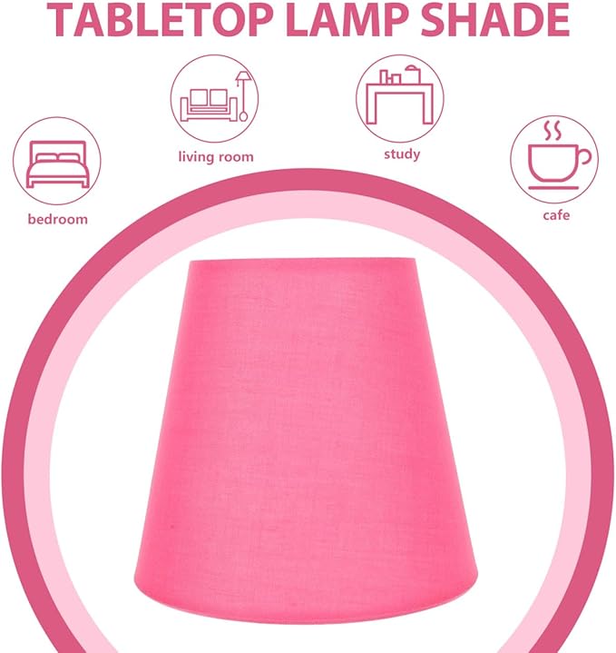 LALAFINA Clip-on Table Lamp Shade 5.51X5.51X5.11In Wear-Resistant Fabric Lamp Cover for Desk Lamps Soft Cozy Warm Light Shade for Bedroom Living Room