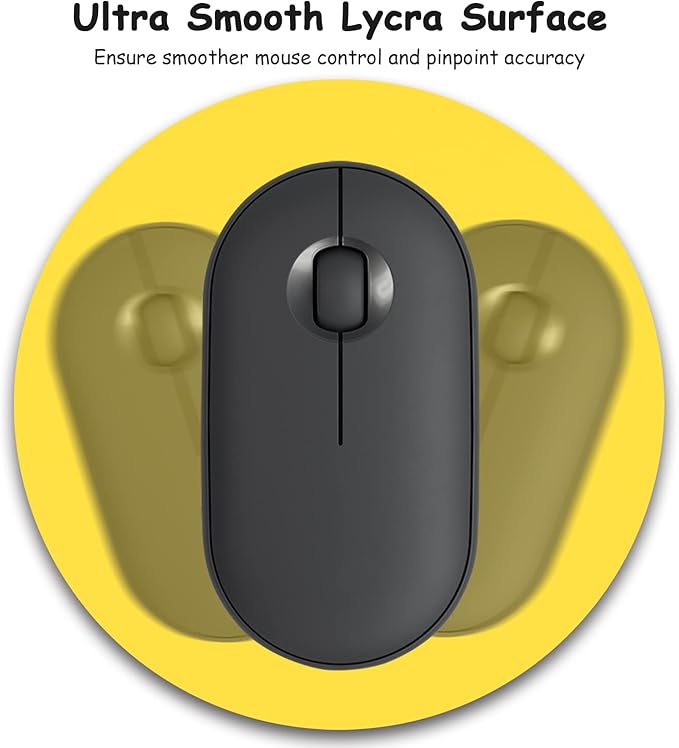 Dapesuom Small Mouse Pad, 6 x 6 Inch Thick Rubber Premium-Textured Non-Slip Portable & Washable Round Mini Mouse Mat for Women Men Wireless Laptops Keyboard Tray Gaming Computer Office Travel, Yellow