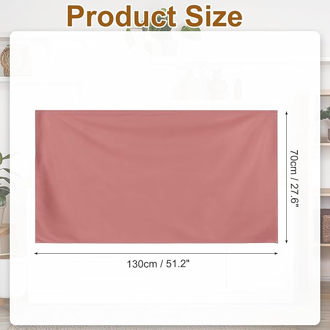 uxcell Cabinet Curtains, Dust Proof Privacy Drape Short Curtain, Hook & Loop Under The Desk Skirt for Kitchen Bathroom Closet Storage Room (51.1" W x 27.6" H, Brown Red)