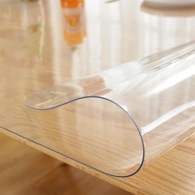 LovePads Clear Table Cover Protector, 38 x 80 Inch 2mm Thick Plastic Table Cover, Table Protector for Dining Room Table, Waterproof Dresser Cover Top for Kitchen, Coffee, Writing Desk