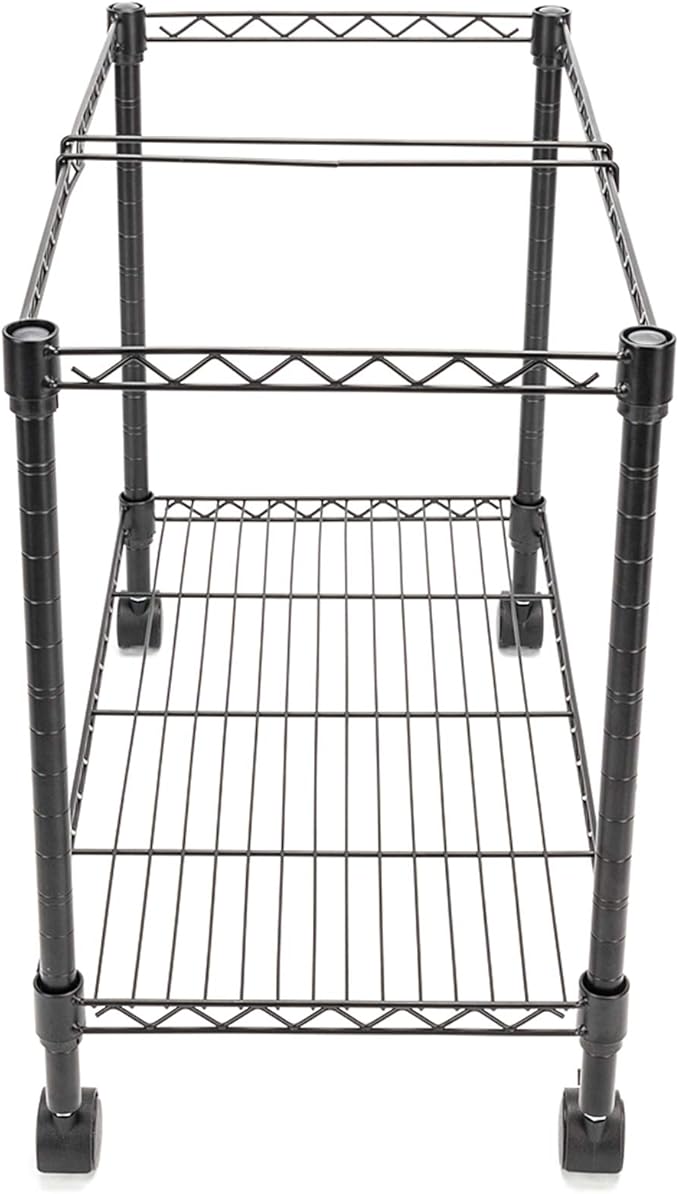 Utility Carts Single Tier Metal Rolling Mobile File Office Pedestal Files Cabinets with Storage Rack and Locking Casters Heavy Duty Steel Hanging Folders Organizer Carts Baskets for Office or Home