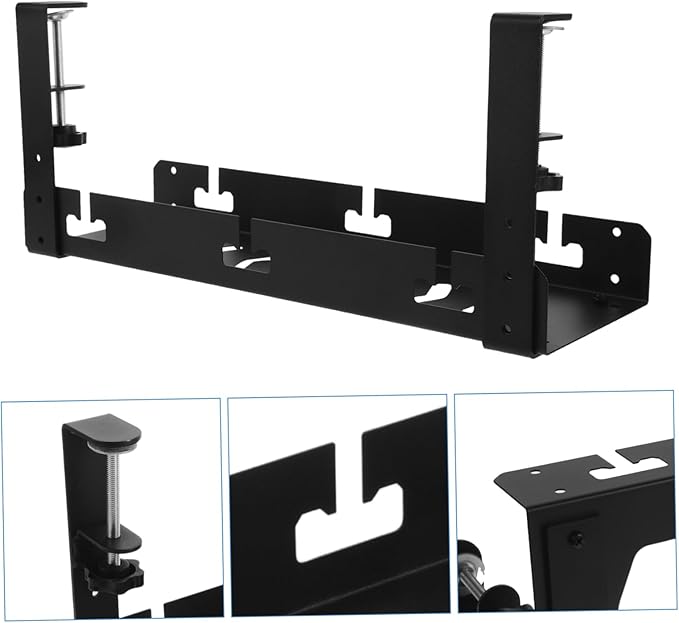 OSALADI Desk Tray No Drill Installation for Tidy Workspace Heat Dissipation Design for Cables Multifunctional Organizer for Home Office