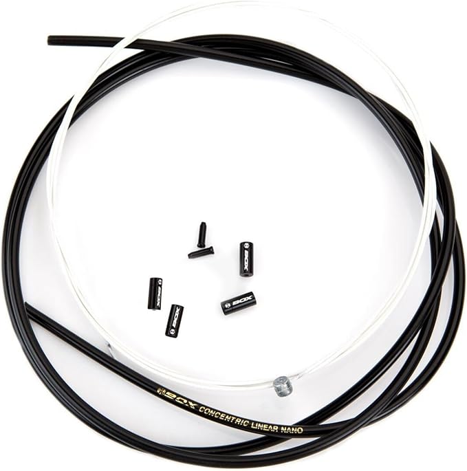 Box One/Two Linear Bicycle Brake Cable Housing Kit with 1 Set Bike Brake Line, 1 Piece Bike Cable Housing with 2 Alloy End Caps Compatible for All V Brakes