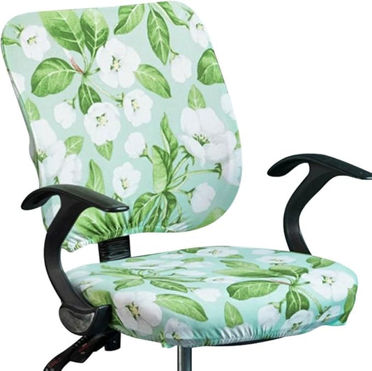 VIOKKO Office Chair Cover Stretchable Computer Desk Chair Seat Covers 2 Piece Waterproof Swivel Chair Protective Slipcover