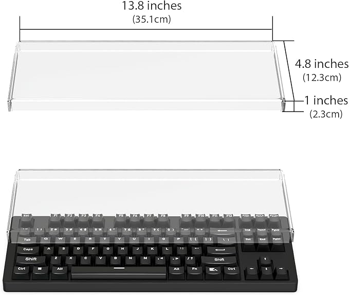 Geekria Tenkeyless TKL Keyboard Dust Cover, Clear Acrylic Keypads Cover for 80% Compact 87 Key Computer Mechanical Gaming Keyboard, Compatible with Logitech G PRO / G515 Lightspeed TKL