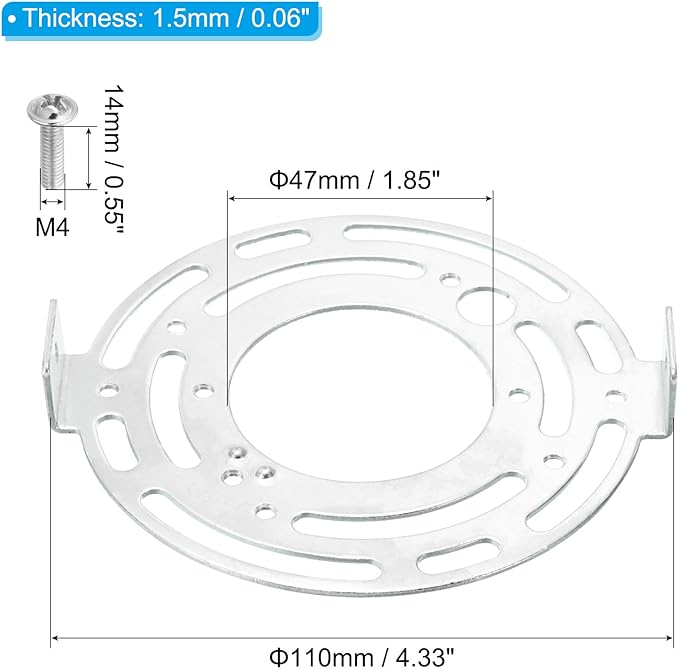 PATIKIL 110mm (4.33") Universal Light Fixture Mounting Bracket Kit, 2set Light Crossbar Round Ceiling Plate for Wall Light, Close to Ceiling Light, Chandelier