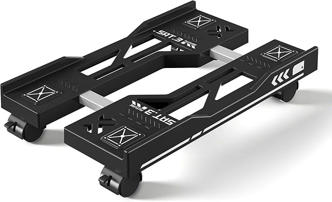 Adjustable Computer Tower Stand, Mobile PC Stand for Floor with 4 Locking Caster Wheels Fits Most PC, Under Desk CPU Holder for Office, Gamers and Students (Black)