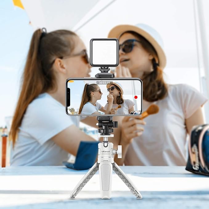 MT-08 White Mini Tripod for Camera,1/4" Mount Universal Portable Camera Tripod Compatible with DJI OSMO Pocket 3/Pocket 4/OSMO 360/Insta360x5/iPhone/Sony/Xtra,Extendable Handheld Video Shooting Stand