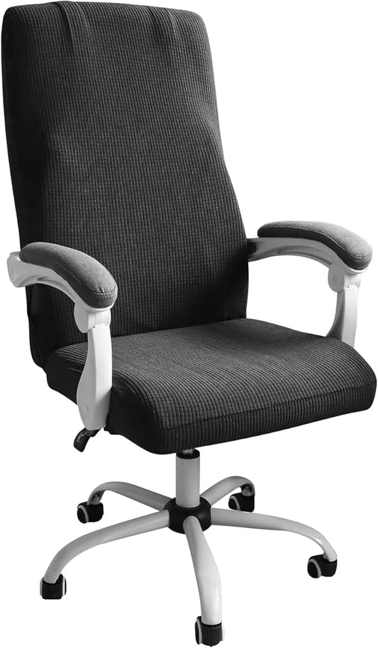 FORCHEER Large Office Chair Covers Stretchable XL Office Chair Cover, Big and Tall Computer Chair Covers (Large,Black)