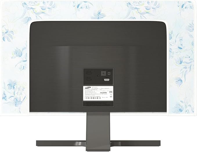 Baocicco Blue Wildflower Floral Computer Monitor Dust Cover 22, 23, 24, 25 Inch Elegant Flowers Design Panel Case Antistatic Water Resistant Monitor Dust Cover Anti-Static Dustproof Protective