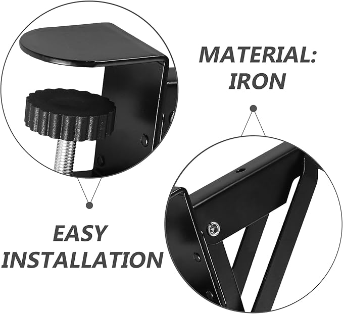 Angoily Folding Desktop Keyboard Tray Support Bracket Adjustable Clamp-on Keyboard Hand Support Portable Desk Extension Board 9.84X4.13X1.77In for Home and Office