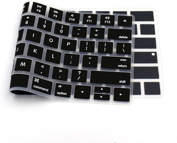 ProElife Ultra Thin Silicone Keyboard Protector Cover Skin for Apple Magic Keyboard & Magic Keyboard 2 (U.S Version, Model: MLA22L/A-A1644, Without Numeric Keypad) (Black)