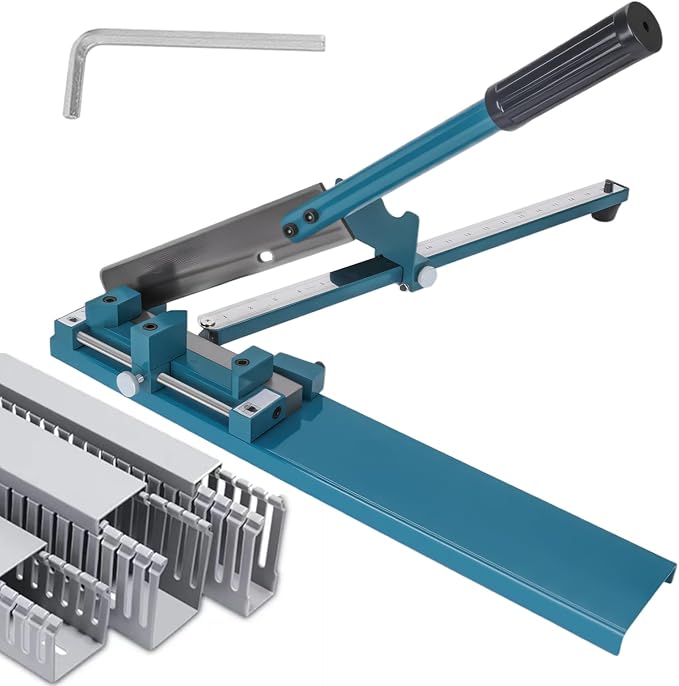 Cable Tray Cutting Tool PVC Cable Tray Cutter with Ruler, suitable for open-type plastic cable trays and covers, 45°/90° PVC Cable Tray Cutter Manual Guide Rail Cutter