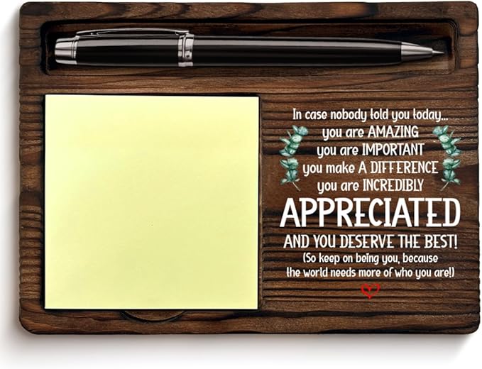 Motivational Sticky Note Holder Thank You Appreciation Gifts for Women Men, You are Amazing Post It Note Dispenser for Home Office Desk Decor