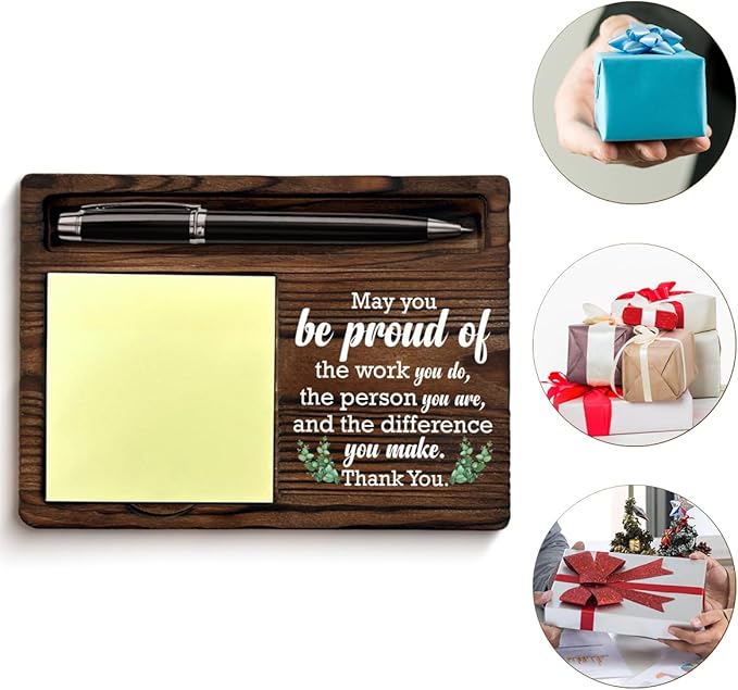 Thank You Gifts for Women Men, Appreciation Gifts for Coworkers Boss Teacher, May You Be Proud of the Work You Do Sticky Note Holder for Office Desk Decor