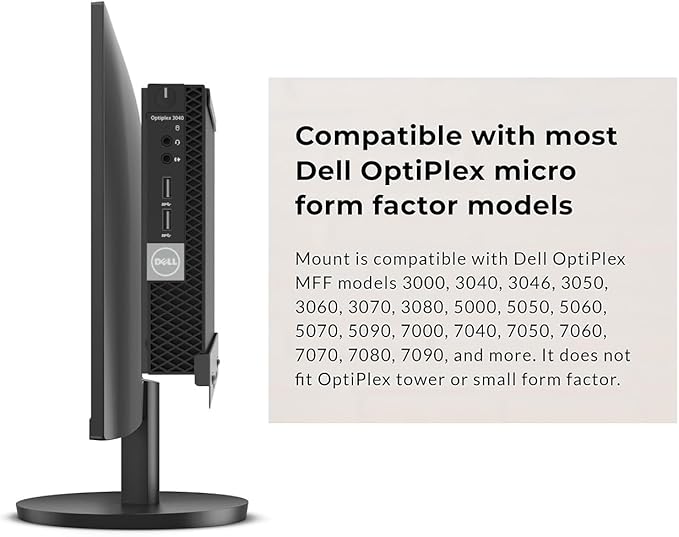 Mini PC Mount for Dell Micro, Wall, VESA, Under Desk Mount Compatible with Dell OptiPlex Micro Form Factor Case, Fits Dell MFF 7090 5070 3040, 3050, 3070, 3080, 5050, 5060 and More