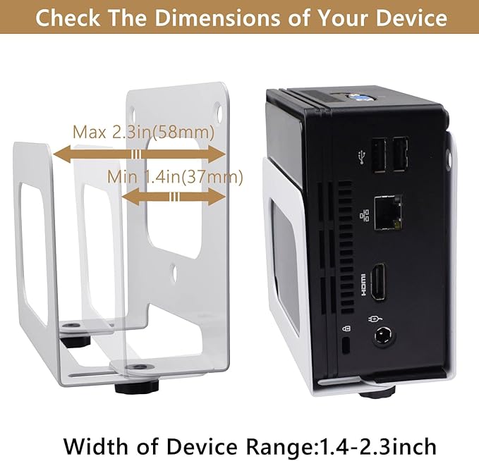 Adjustable Cable Box Mount Small Modem Wall Mount for Small Wide Media Devices Like Cable Boxes, Modems,DVD Players, Beelink Mini PC, Apple TV, Mac mini,Roku and More(Wide)