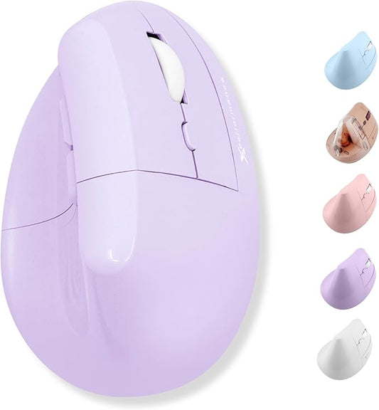 X9 Performance Wireless Vertical Ergonomic Mouse - (BT + 2.4Ghz) - Click in Comfort - Up to 4000 DPI, 6 Button, Rechargeable - Bluetooth Ergonomic Vertical Mouse Wireless - for Mac and PC - Purple