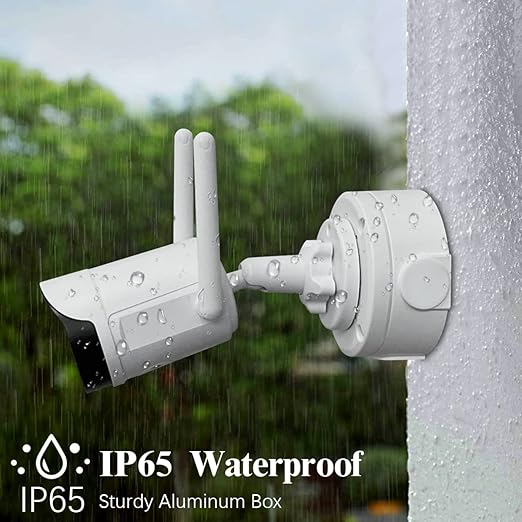 OOSSXX Metal Junction Box Mount Bracket, Universal for Bullet Security Camera, Aluminum Waterproof Hide Cable Junction Box Compatible with Solar Panel, Fits Wall Ceiling (White 1-Pack)