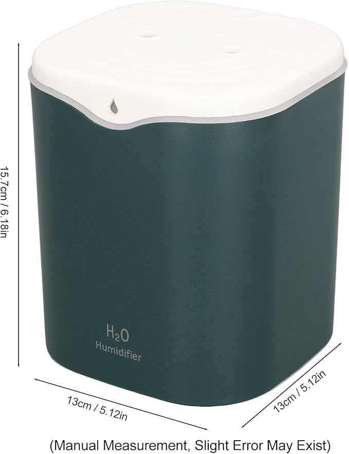 Bedroom Humidifier, 2L Water 12 To 20h USB Port 2 Mode Desk Humidifier Dual Sprayer for Dorm(Green)