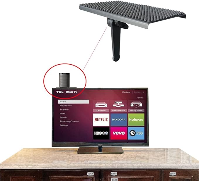 TV Top Shelf Wide Platform Solid Screen Shelf Adjustable Mount Desktop PC Monitor with 6 inch Wide Platform，for Streaming Devices,Apple TV, Media Boxes, Speakers and Home Décor，black (6inch-1 pack)