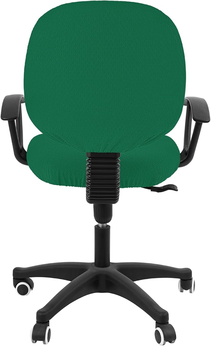 Smiry Stretch Jacquard Office Computer Chair Covers, Removable Washable Universal Desk Rotating Chair Slipcovers Protector, Seat + Backrest Cover, Chritsmas Green
