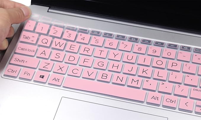 Keyboard Skin Compatible for 15.6" HP Laptop 15-fc 15-fd 15z-fc, HP Pavilion 15 15-eg/eh/er 15t-eg200/eg300 15z-eh300, HP Pavilion 17z 17z-cp000 17z-ca200 17-cn 17-cp (Large Letters, Pink)