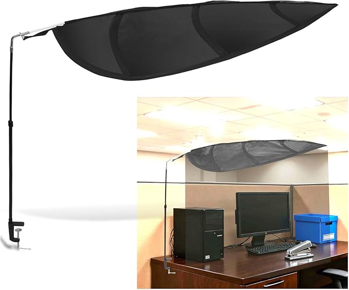 P Polerden Office Cubicle and Desk Shade Adjustable Cubicle Shade Black Leaf，The Original Cubicle and Desk Shade