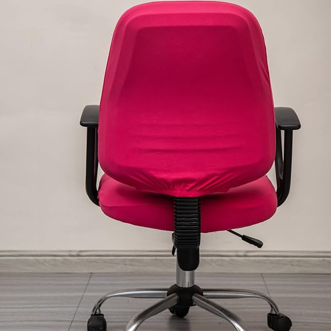 Melaluxe Computer Office Chair Covers, Protective & Stretchable Universal Chair Cover, Stretch Rotating Chair Slipcover (Rose)