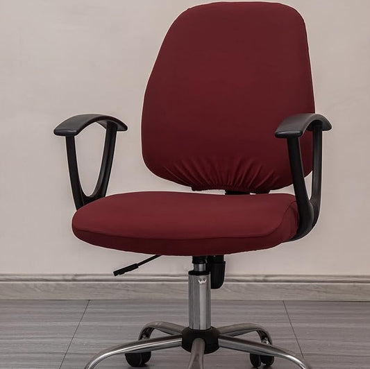 Melaluxe Computer Office Chair Covers, Protective & Stretchable Universal Chair Cover, Stretch Rotating Chair Slipcover (Red)