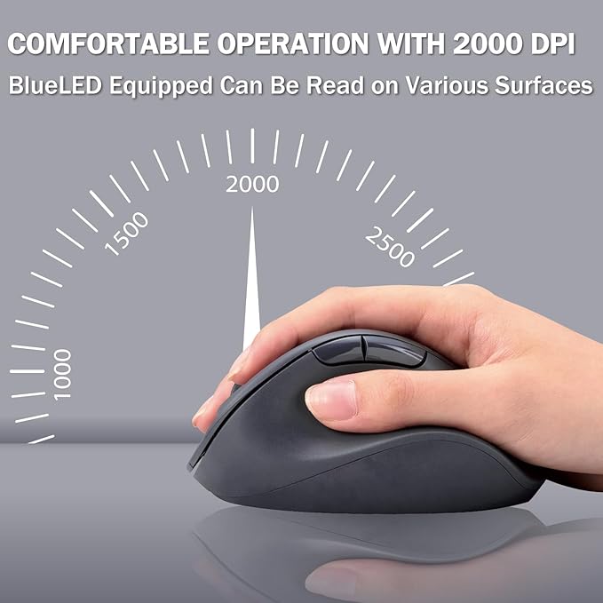 ELECOM Bluetooth Wireless Ergonomic Shape Mouse, Silent Click, Right Hand 2000DPI, 5 Buttons, Optocal Sensor, Compatible with PC, Mac, Laptop, EX-G, Msize Black (M-XGM30BBSKBK)