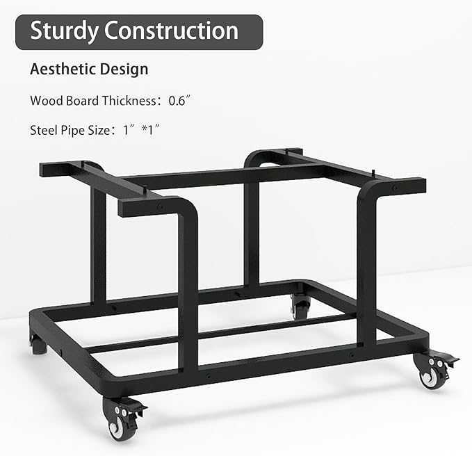 Natwind 2 Tier Laser Printer Stand,24''x20''x15'' Large Printer Table Copier Stand Under Desk,Heavy Duty Rolling Cart with Paper Storage Shelf,Printer Holder on Wheels for Home Office (Black)