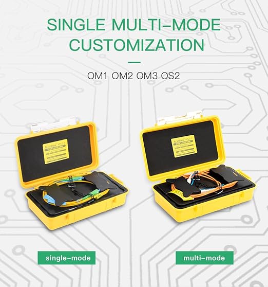 KOMSHINE SC APC-LC UPC OTDR Launch Cable Box G652D Cable Fiber Singlemode 9/125, OTDR Launch Box Optical Fiber Test Extension Line Single Mode Dead Zone Eliminator 1KM
