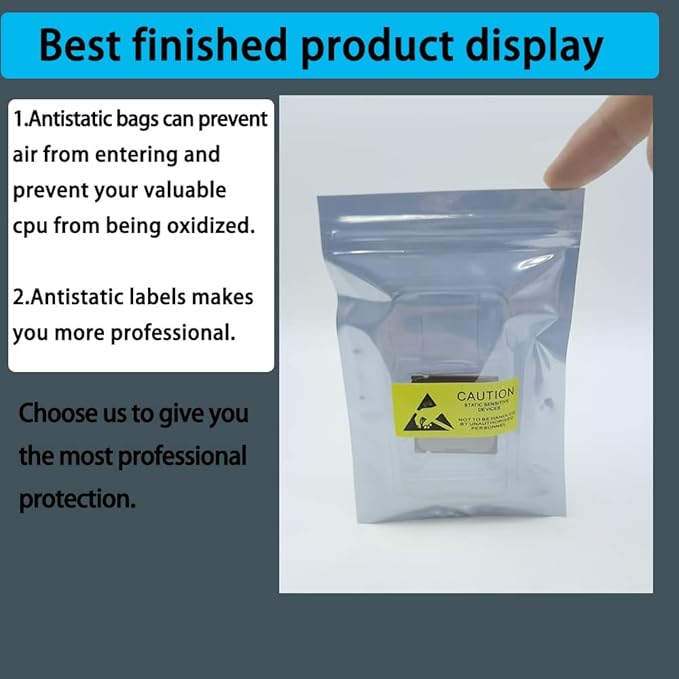 10pcs AMD CPU Protective Thicken Plastic Clamshell Case Trays Suitable with 10pcs Antistatic Bags and Labels (AMD)
