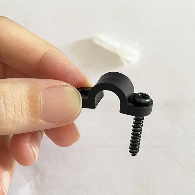 Wire Shelf Loop Clips 12Pcs Small Shelf Clips with Screws Expansion Tubes for Wire Shelving – Black