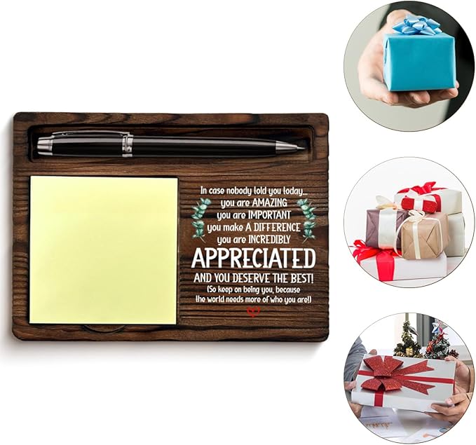 Motivational Sticky Note Holder Thank You Appreciation Gifts for Women Men, You are Amazing Post It Note Dispenser for Home Office Desk Decor