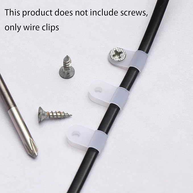 100PCS White Nylon R-Type Cable Clamp 5/8 Inch Cable Organizer Assortment Kit for Wire Management