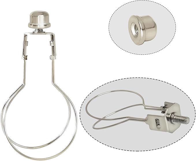 GY & CK® Lampshade Adapter Leveller, Light Bulb Clip Adapter .Lamp Shade Holder for Clip On Light Bulbs with Finial Set DIY Lamp Parts (2 PACK) (Nickel)
