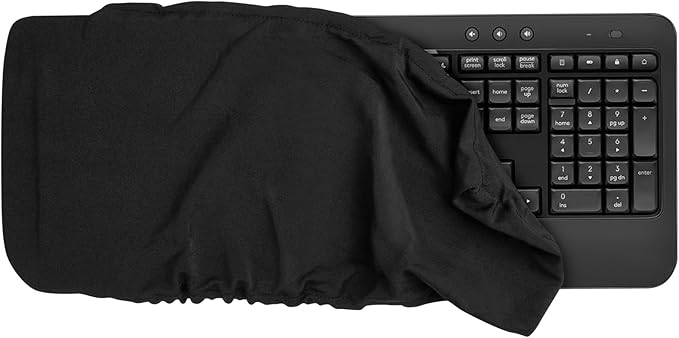 Keyboard Dust Cover, Covers Standard and Full-Size Mechanical Gaming Keyboards, Stretch Fabric Anti-Dust Keyboard Sleeve Fits Keyboards from 17.9" x 6.3" to 20.5" x 8.7", (Black, L)