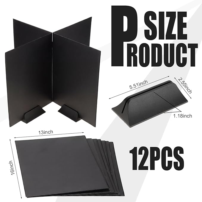 12 Pack Desk Dividers Waterproof Durable Plastic Study Carrel Test Dividers Multiple Station Privacy Folder Boards Makes 4, 6 or More Work Stations for Student Teacher Classroom Office