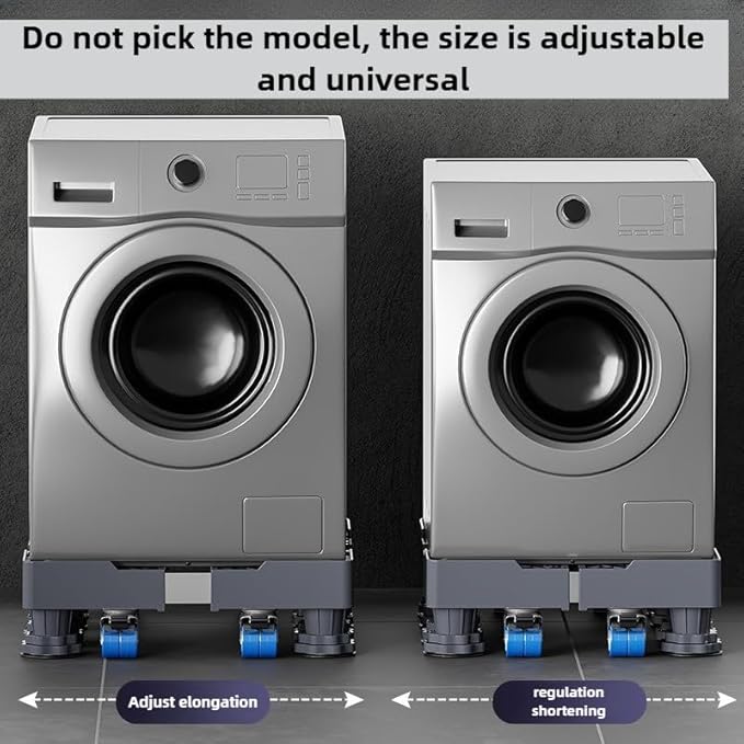 BeNisin Mobile Base With 4 Locking Wheels And 8 Strong Feet 16”-26”, Heavy Duty Furniture Dolly for Washer, Mini Refrigerator and Dryer, Adjustable Mini Fridge Stand Washing Machine Stand Pedestal