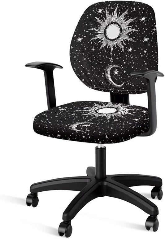 GLENLCWE Aztec Sunflower Cow Office Chair Cover Stretchable Seat Covers Universal Computer Chair Covers Rotating Chair Slipcover for Family Friends