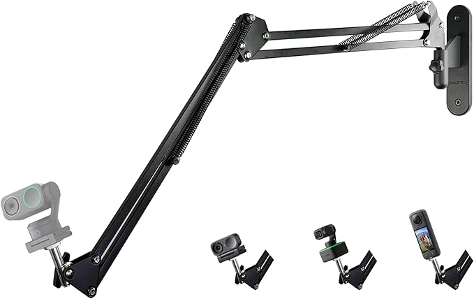 AceTaken Link-2C Webcam Wall-Mount Holder Stand Compatible with Insta360 Link 2 / Link 2C / Link PTZ 4K Webcams and X4 X3 X2 Action Cameras
