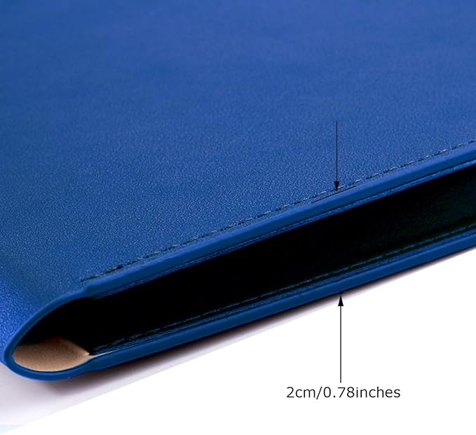 PU Leather A4 File Folder Document Holder Waterproof Portfolio Envelope Folder Case with Invisible Magnetic Closure Blue