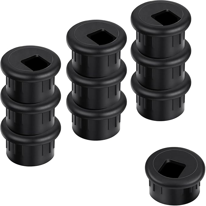 SATINIOR 10 Packs Desk Grommet Plastic Cable Hole Cover to Arrange Wires & Cords PC Desk Cord Wire Organizer Caps Desktop Cord Management Grommet for Home Office Table Desktop (1 Inch,Black)