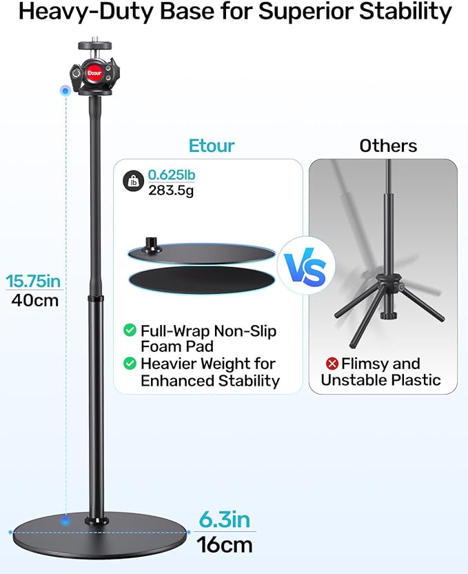 Webcam Stand for Desk, Upgraded Gooseneck Web Camera Tripod & 360° Swivel Ballhead for Logitech Webcam C922 C930 C930e C920 C920s C920x C960 C615 BRIO NexiGo N60 with 1/4" Thread
