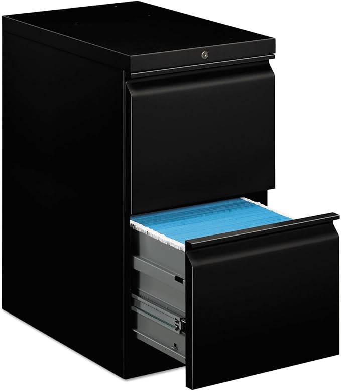 HON Brigade Mobile Pedestal | 2 File Drawers | Radius Pull | 15"W | Black Finish